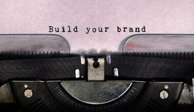 Business concept for marketing and advertisement - Build your brand typed on a vintage typewriter