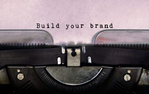 Business concept for marketing and advertisement - Build your brand typed on a vintage typewriter